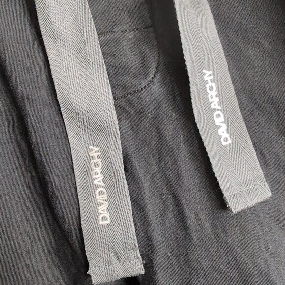 David Archy Men's Black Straight Leg Pants Elastic Waist/Drawstrings, Size L - Picture 3 of 8